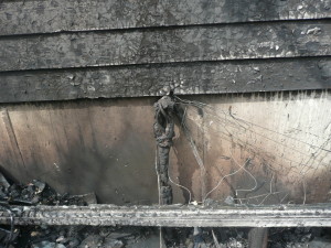 Photo from solar panel fire investigation.